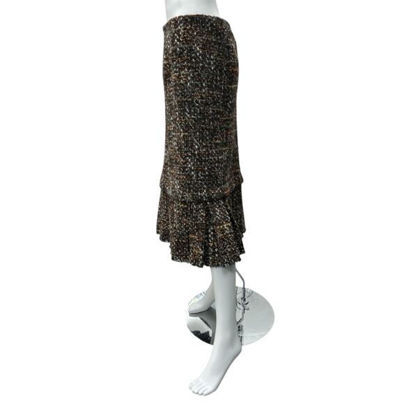 NWT Dolce & Gabbana Skirt Women’s Size L Wool Blend Boucle Shades Of Brown - Picture 2 of 4